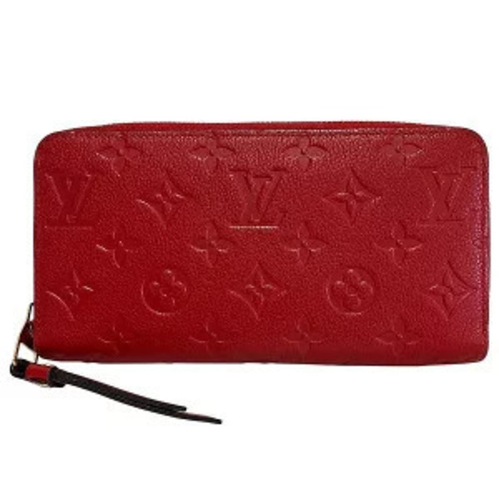 Louis Vuitton Monogram Empreinte Zippy Wallet Red Round Zipper Long